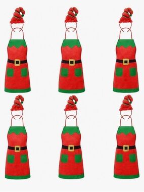 12 Pcs Christmas Elf Aprons and Elves Headband Elf Headbands Headwear